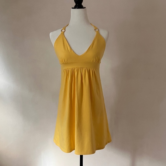 YELLOW HALTER-NECK DRESS - Picture 3 of 14